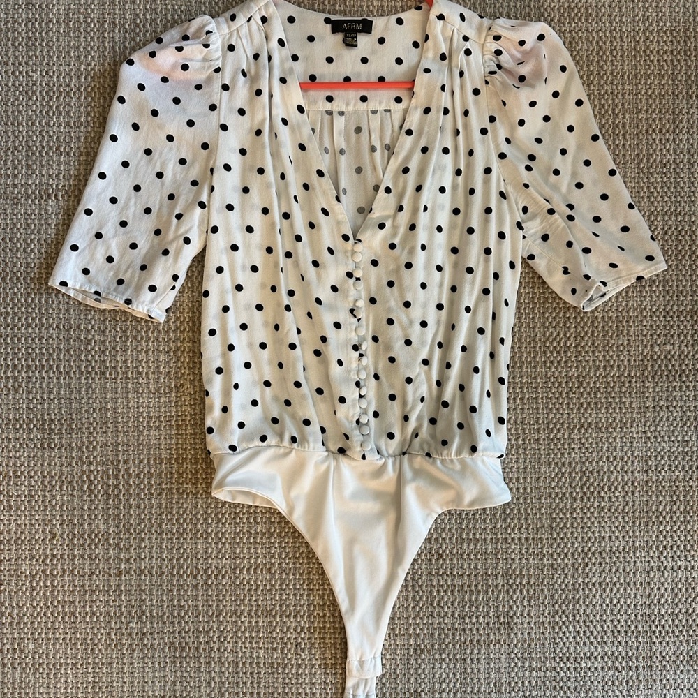 White Polka Dot Women's Top